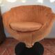 Fauteuil boule  en tissu orange, années 1970