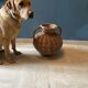 Vase panier en rotin