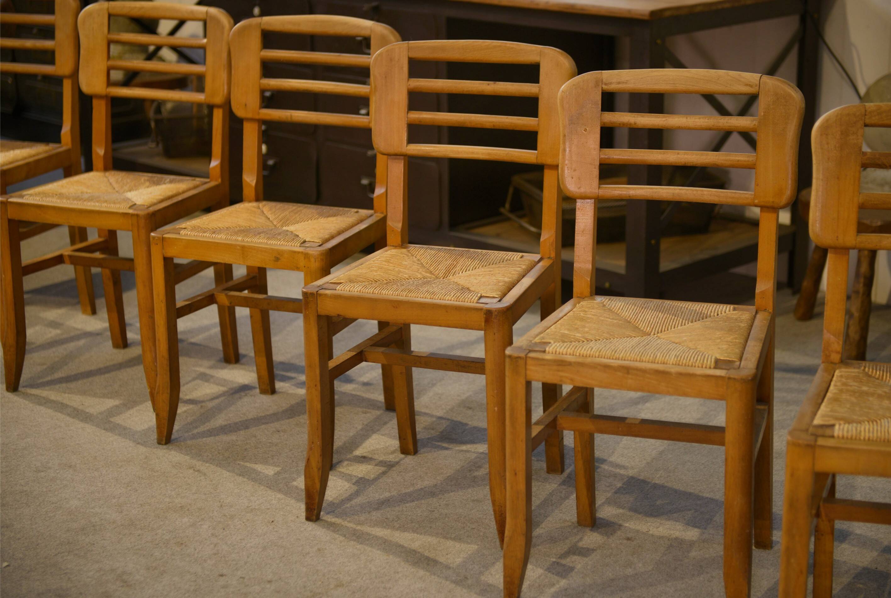 Ensemble de 6 chaises Pierre Cruège 1950’s