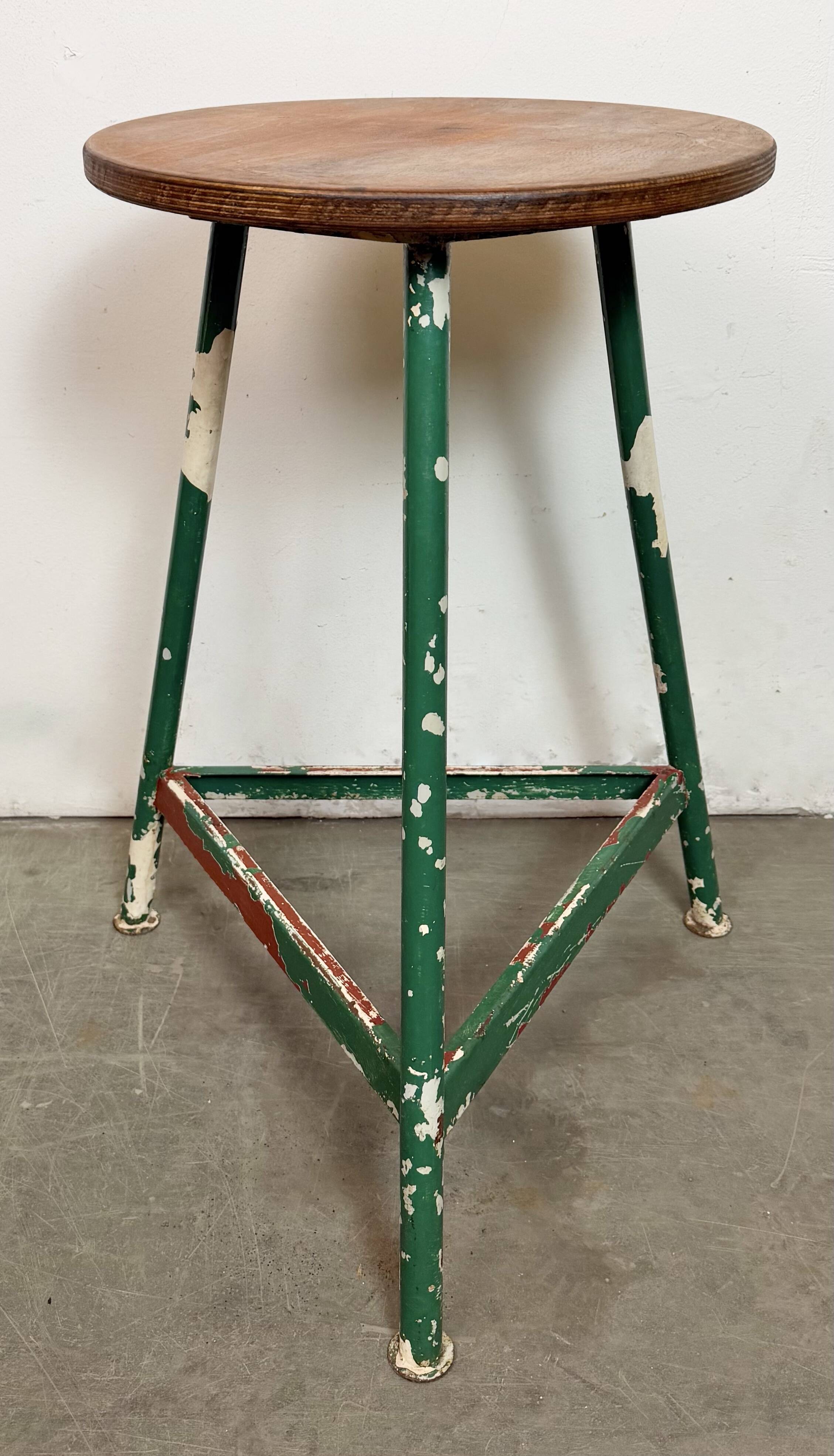 Green Industrial Workshop Stool, 1960s