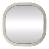 Miroir scandinave Space Age en bois patiné blanc, années 70