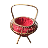 Rattan sewing basket years 50/60