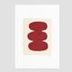 Peinture abstraite sur papier illustration rouge signée Eawy