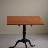 Antique handcrafted square table with drop leaves made of burl wood, Swedish, 19th century.