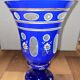 Large blue enamelled glass chalice (Bohemian glass 20th century)