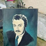 Painting, painting portrait of a man, vintage, circa 1960 unsigned, attributed to Roger Schmitt