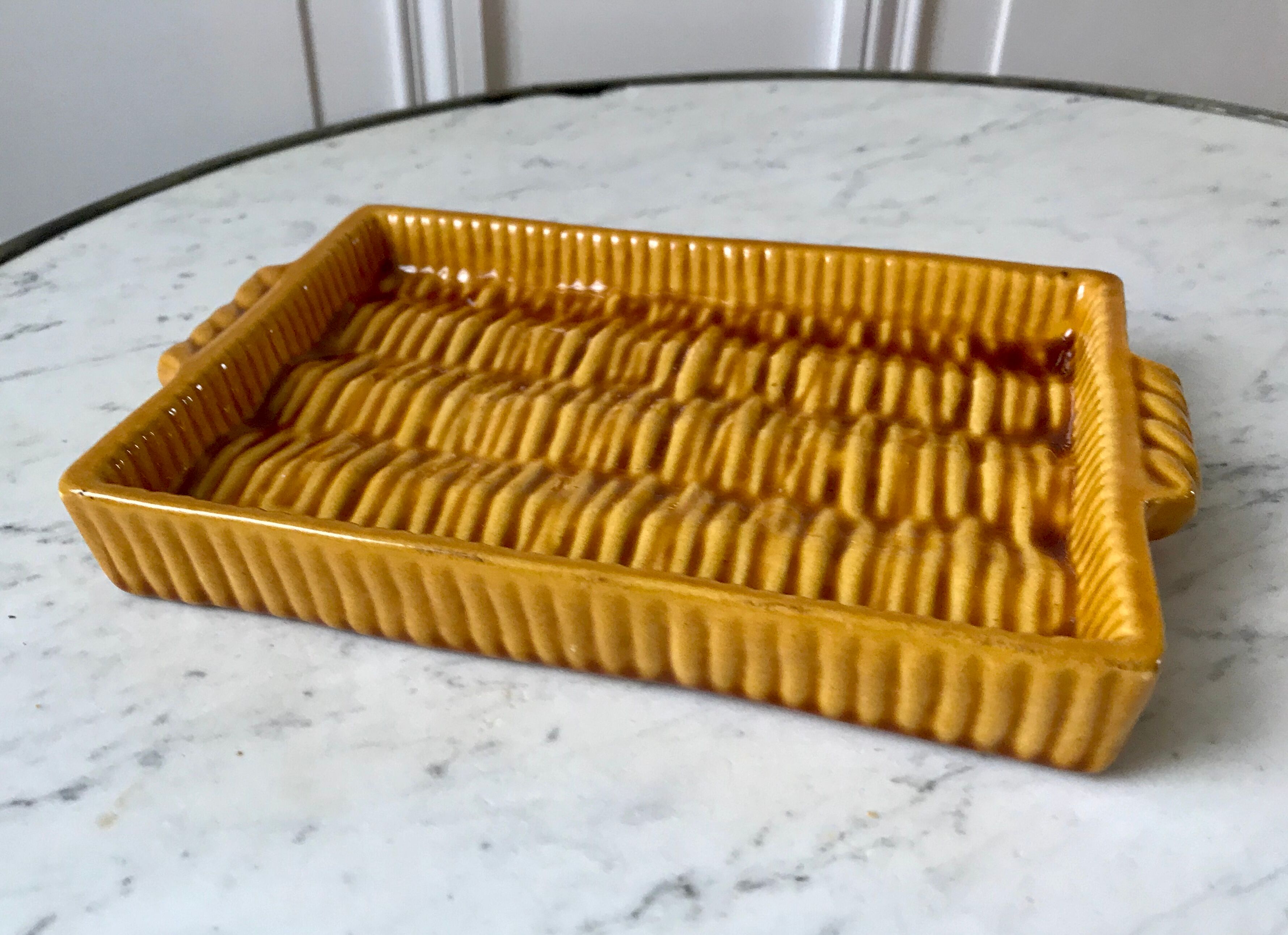 Slip top wicker effect bamboo signed vallauris years 60-70