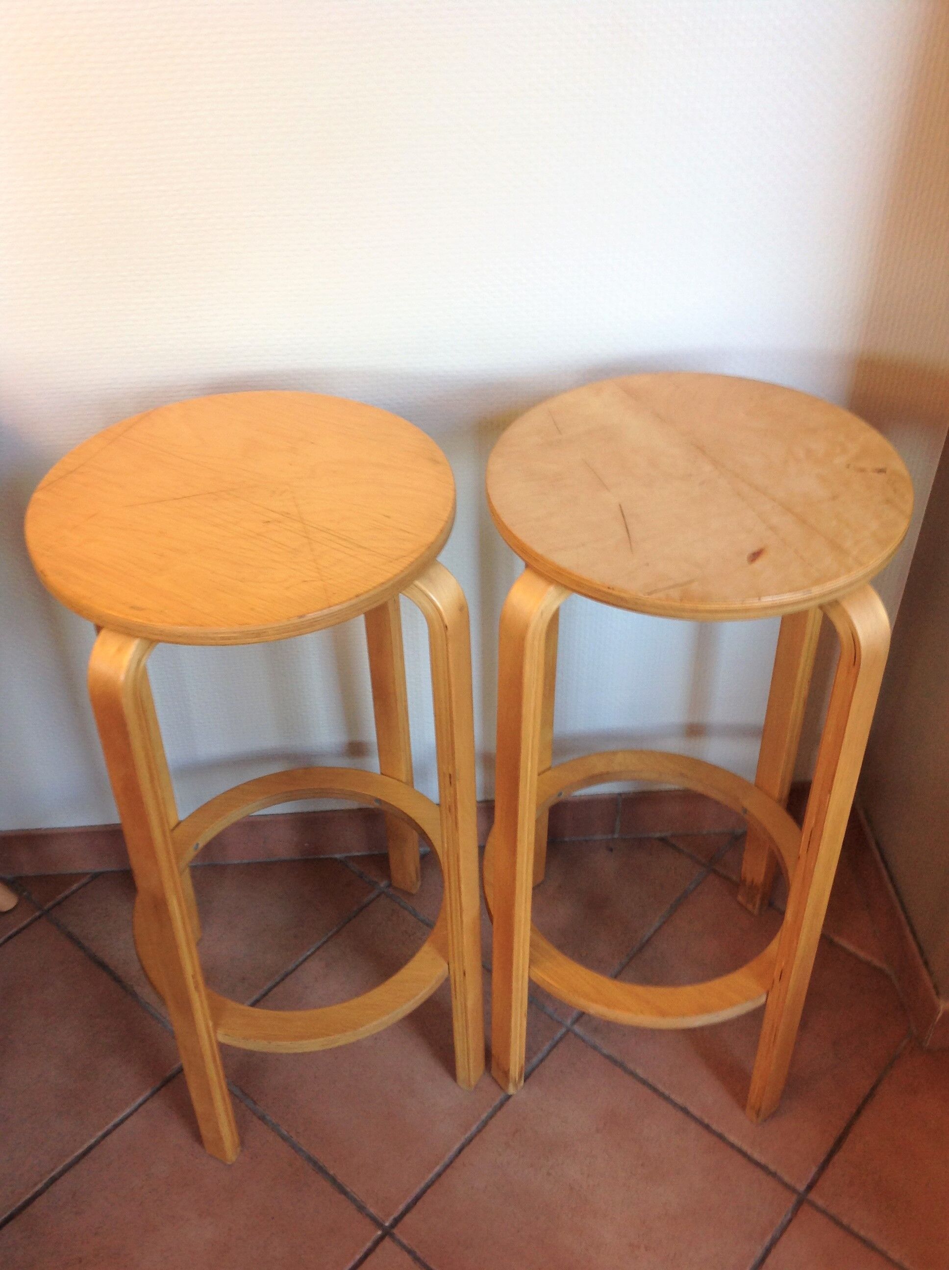 Pair of high Scandinavian/vintage style stools 60s-70s