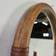 Miroir rond vintage rotin