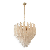 Mid-Century Modern “Conchiglie” Murano Glass Gold Chandelier
