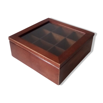 Glass box with solid teak lockers 70s/80s