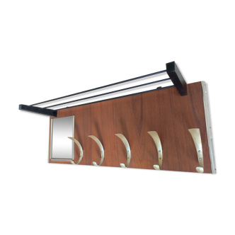 Wardrobe coat rack hat mirror hooks aluminum vintage Scandinavian design