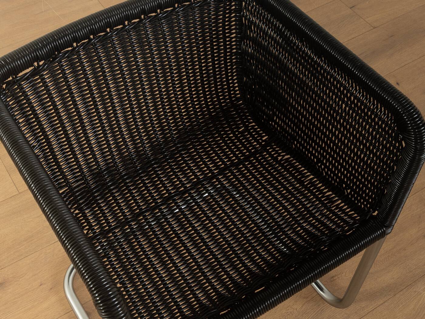 D44 cantilever chair by Tecta, 1980s, black mesh, chrome frame
