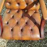Chesterfield desk chair in antique leather
