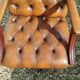 Chesterfield desk chair in antique leather