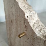 Travertine and glass coffee table