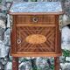 Bedside table in wood marquetry from the 19th century