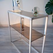 Console/étagère aluminium et verre fumé 1970-80