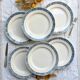 6 Longchamp Terre de fer dinner plates, René model, Made in France
