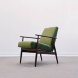 1960 Henryk Lis Mid Century Armchair in Green Velvet