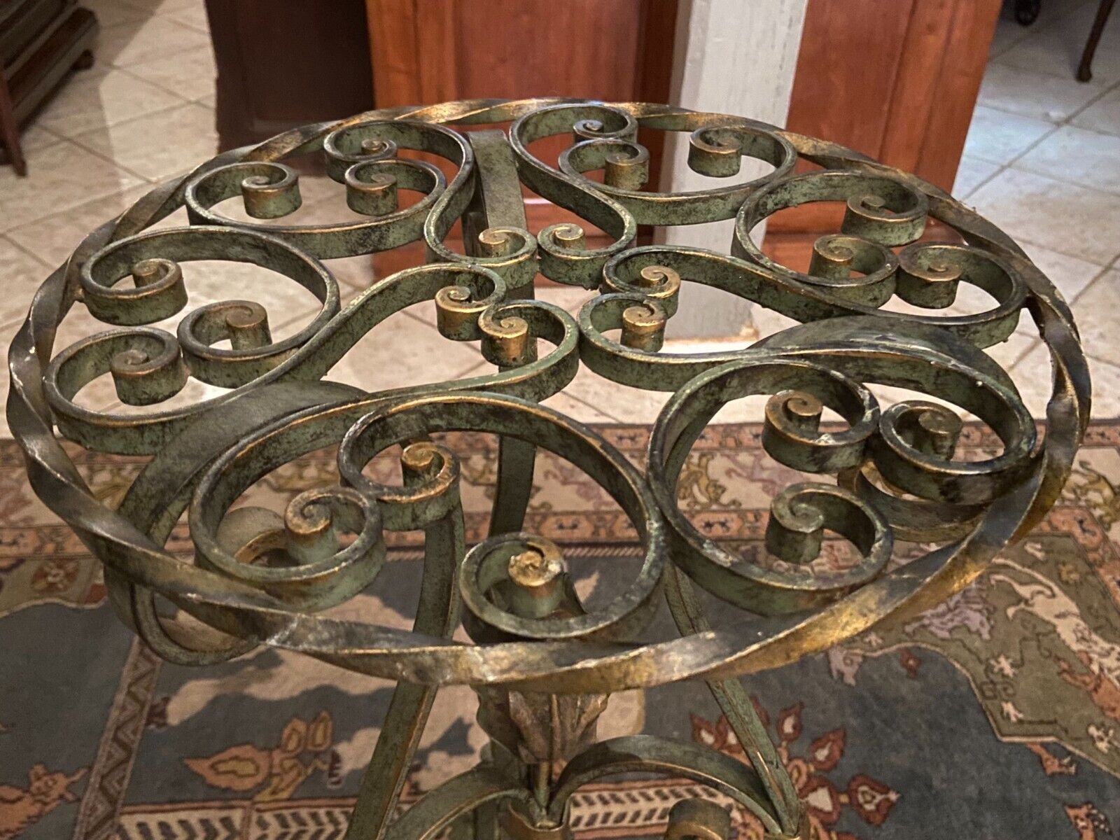 Louis XIV style wrought iron pot holder