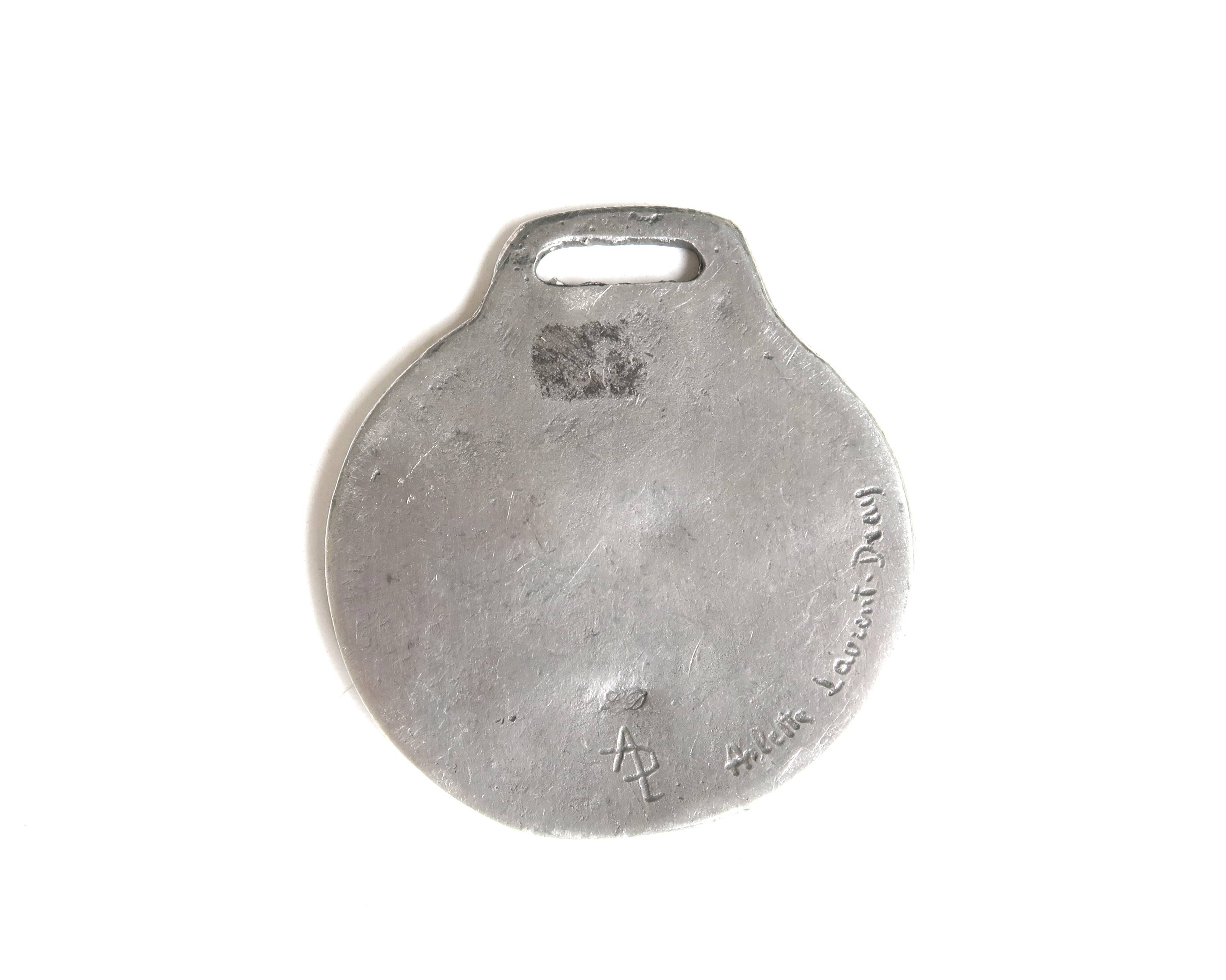 Religious pewter dove wall decor by Arlette Laurent Dray