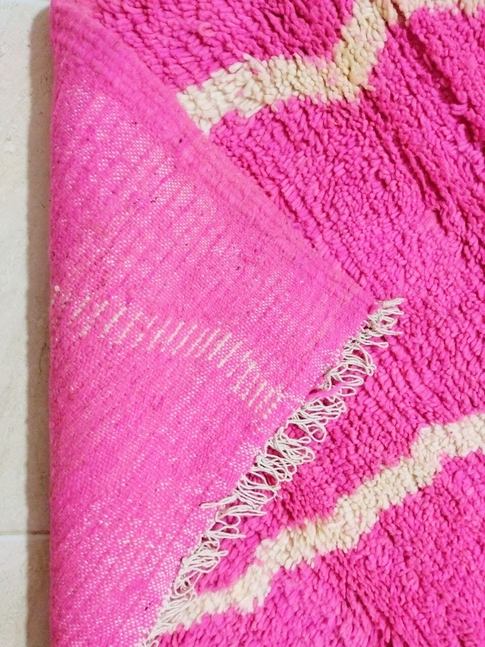 Pink berber azilal carpet 300 x 190 cm