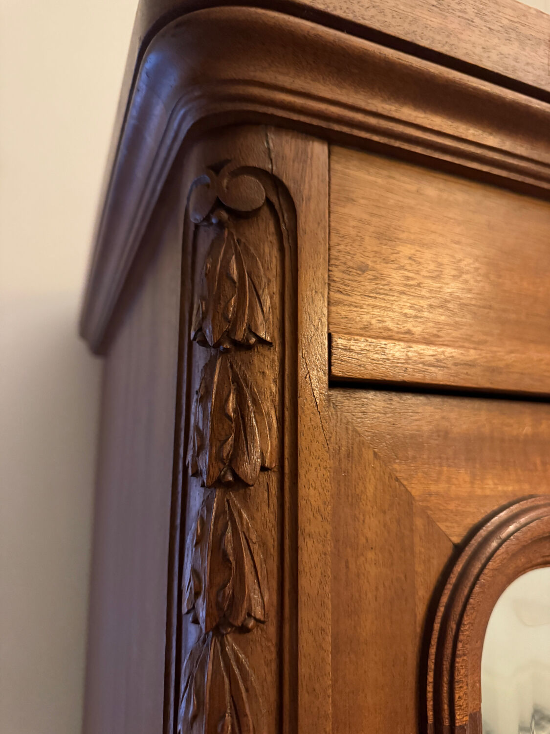 Raw wood wardrobe woodwork