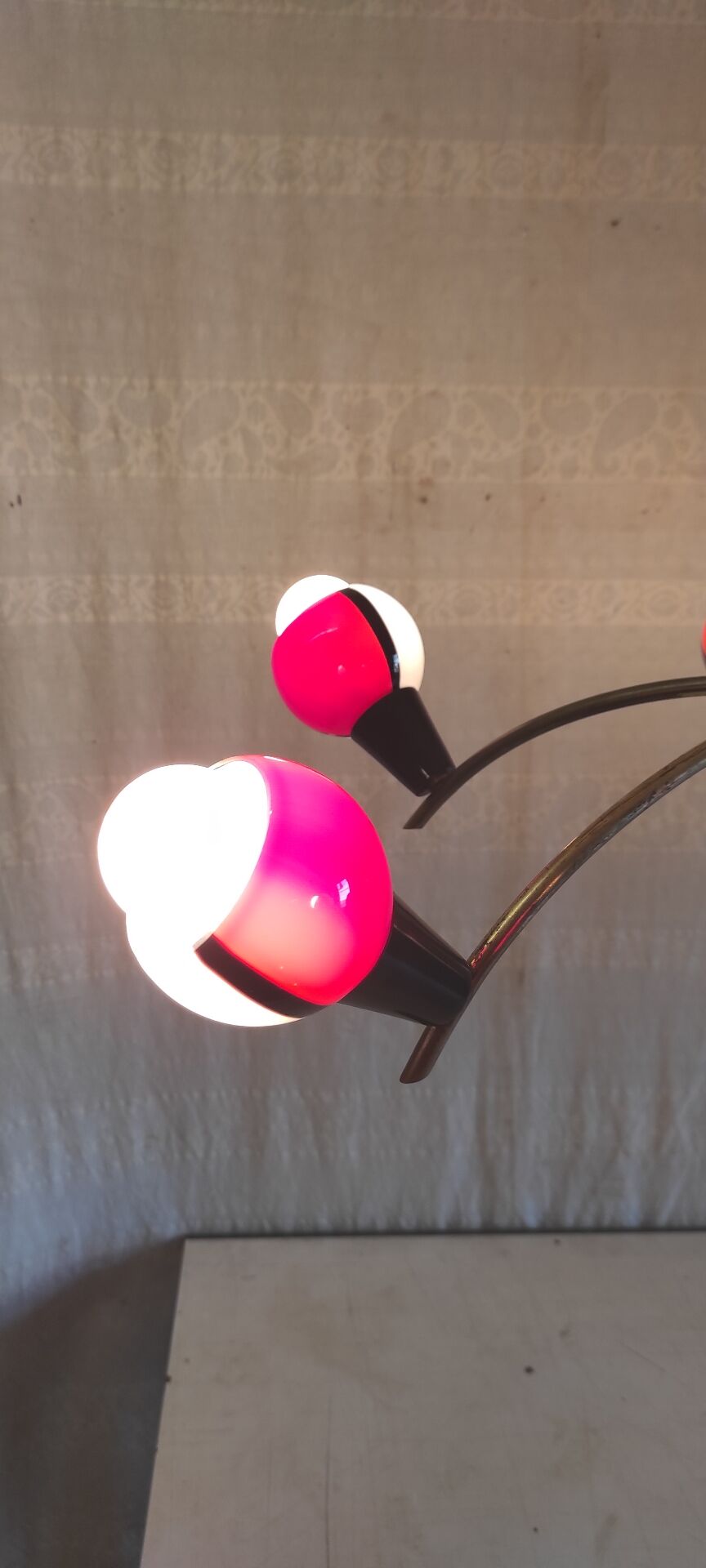 Chandelier with 6 lights in Stilnovo style and Murano glass - 1950s