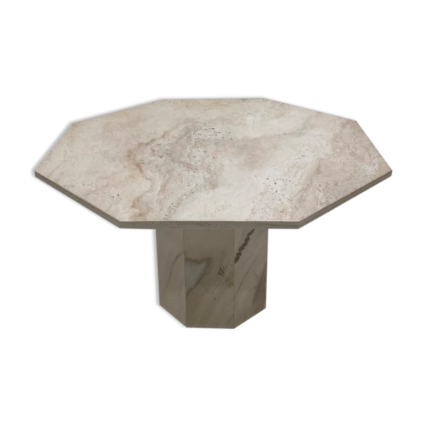 Table octogonale en travertin