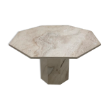 Octagonal travertine table
