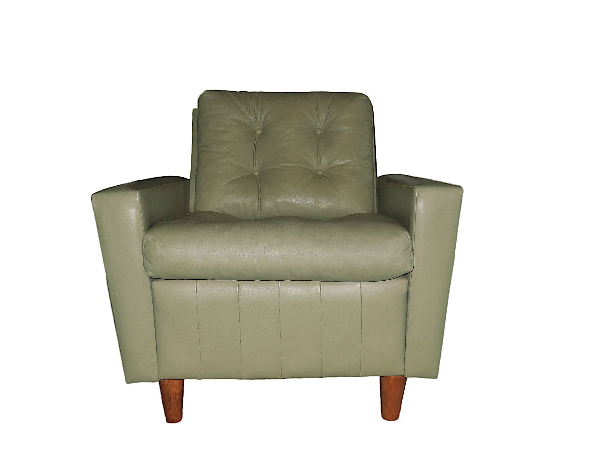 Mid century leather lounge chair after Florence Knoll, 1950s-60s