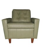 Mid century leather lounge chair after Florence Knoll, 1950s-60s