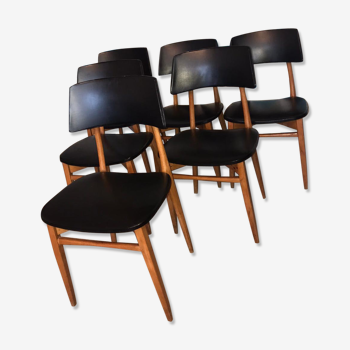 Set de 6 chaises scandinave vintage 1960