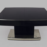 Black art deco extendable dining table made in 1930s czechia