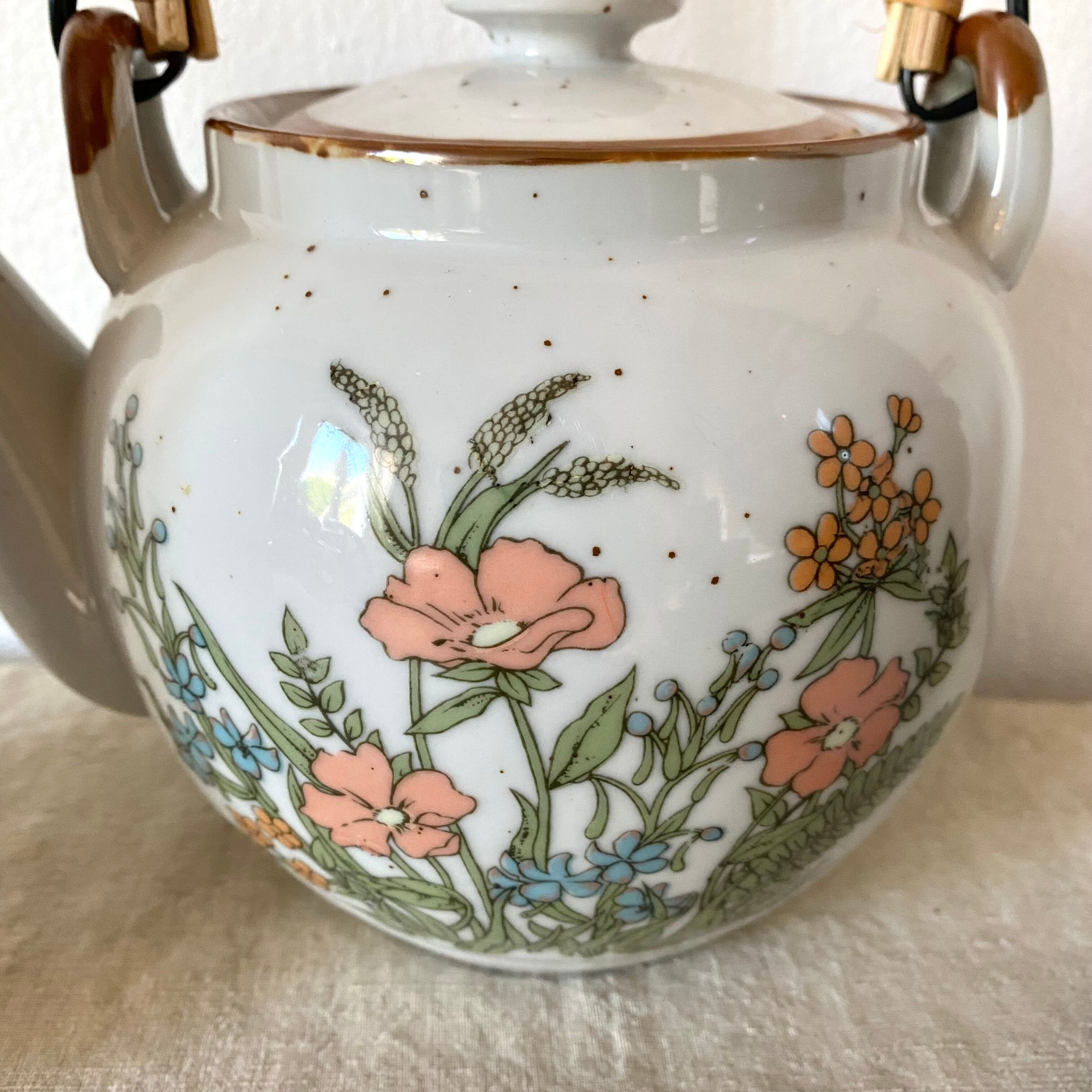 Vintage flowered stoneware tea service