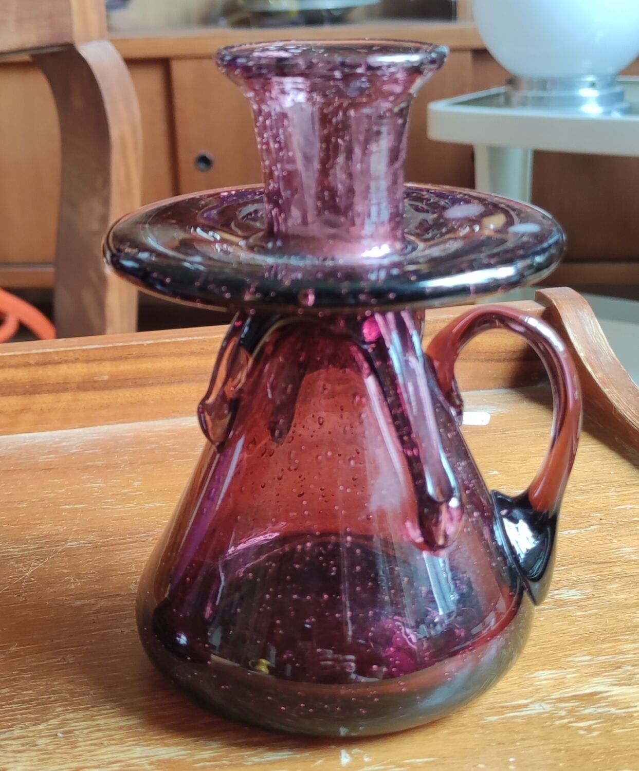 Pair of candlesticks Verrerie de Biot