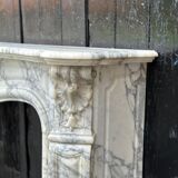 Louis XV style fireplace in arabescato marble circa 1880