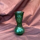 Italian vase in green glass, dimensions: height -25.5 cm - diameter -11 cm -
