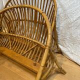 Lit corbeille rotin d’epoque pour sommier de largeur 90
