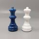 Vintage 1970s Italian Volterra Alabaster Chess Set - Cobalt Blue & White