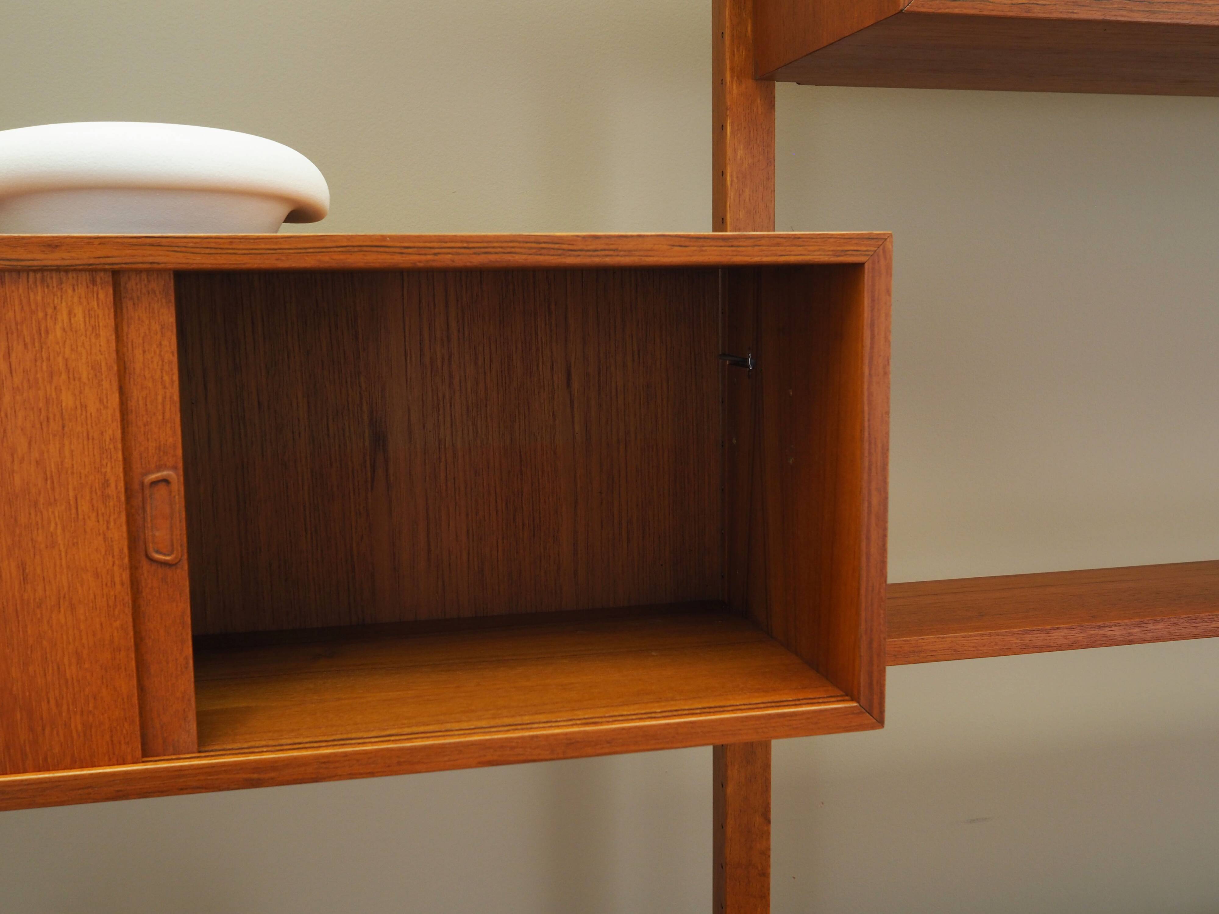 Teak wall unit, Norwegian design, 1960s, designer: Kjell Riise, production:
