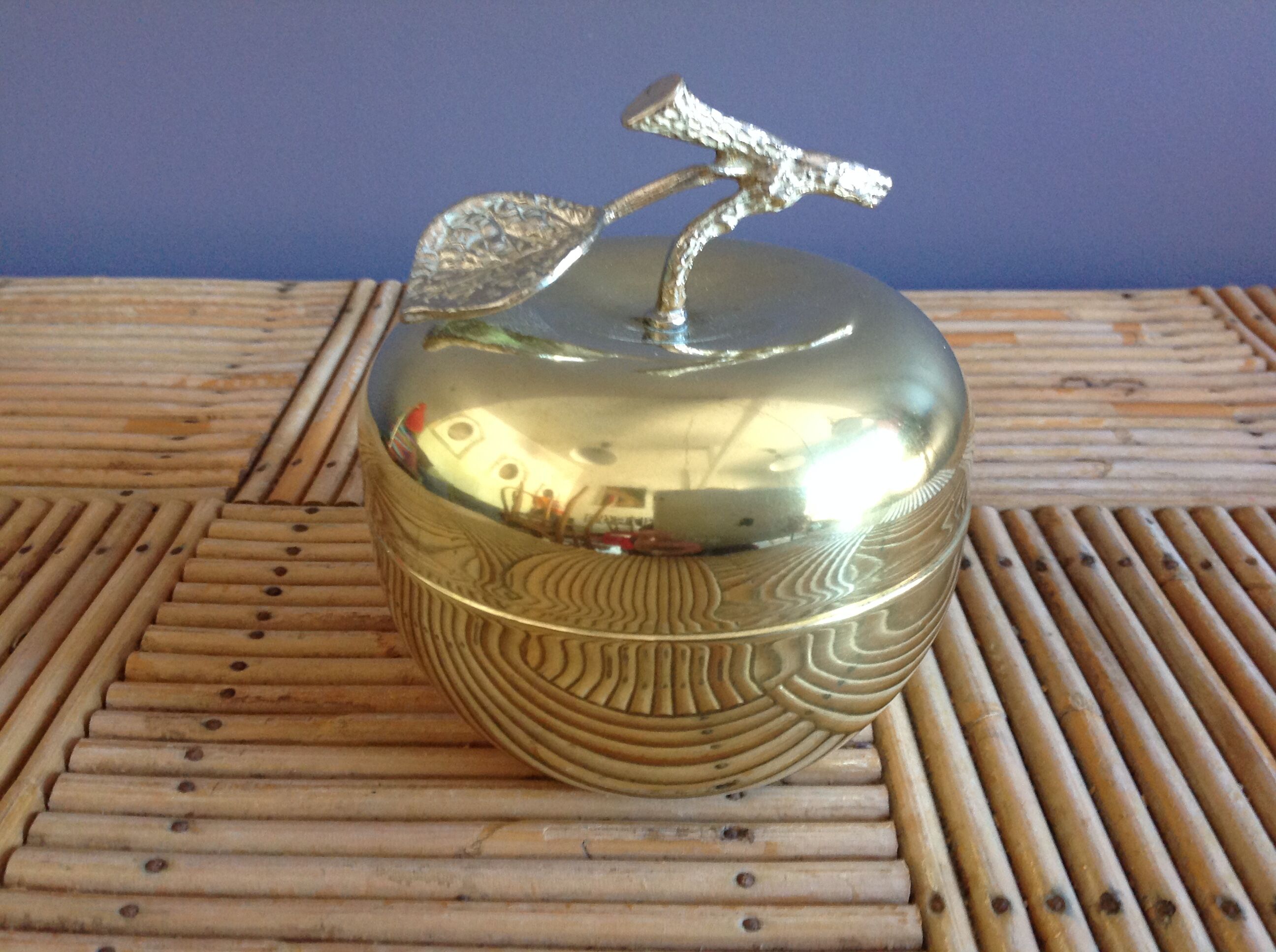 Apple trinket bowl brass