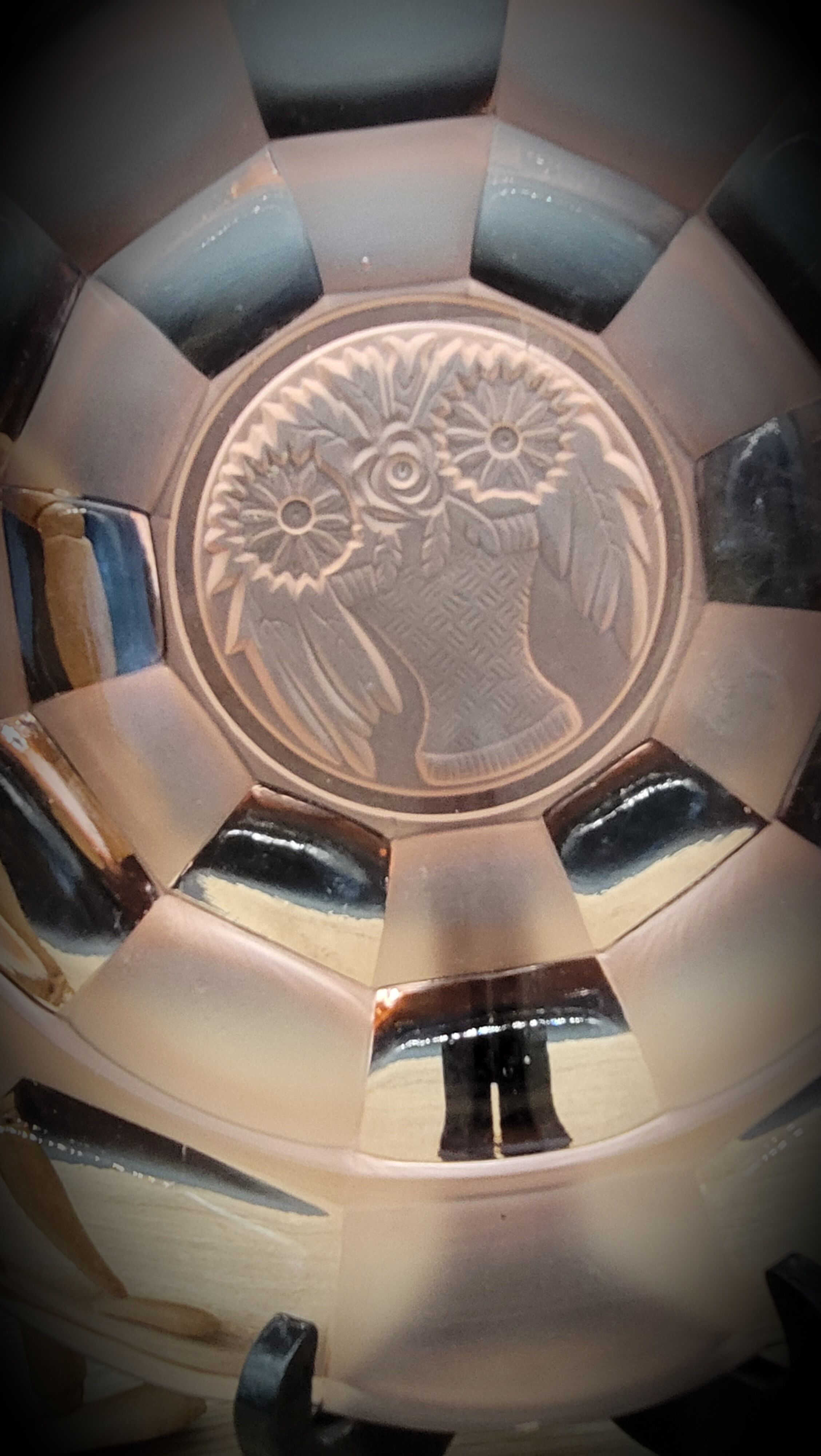 Pink glass dish 3 sunflowers