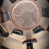 Pink glass dish 3 sunflowers