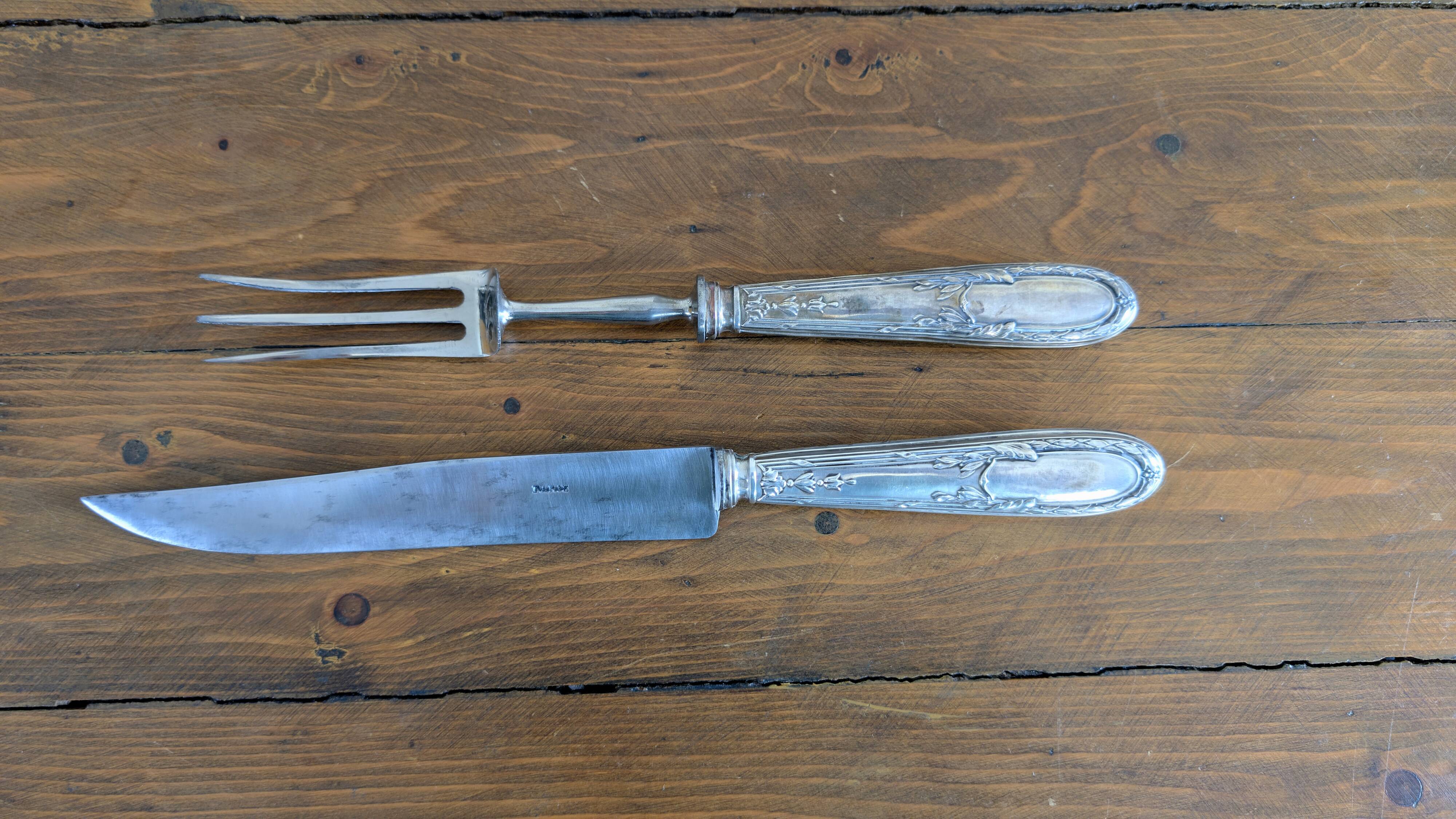 Auguste Leroy Pontoise leg of lamb service – solid silver Minerva