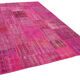 Handmade anatolian vintage 206 cm x 302 cm pink patchwork carpet
