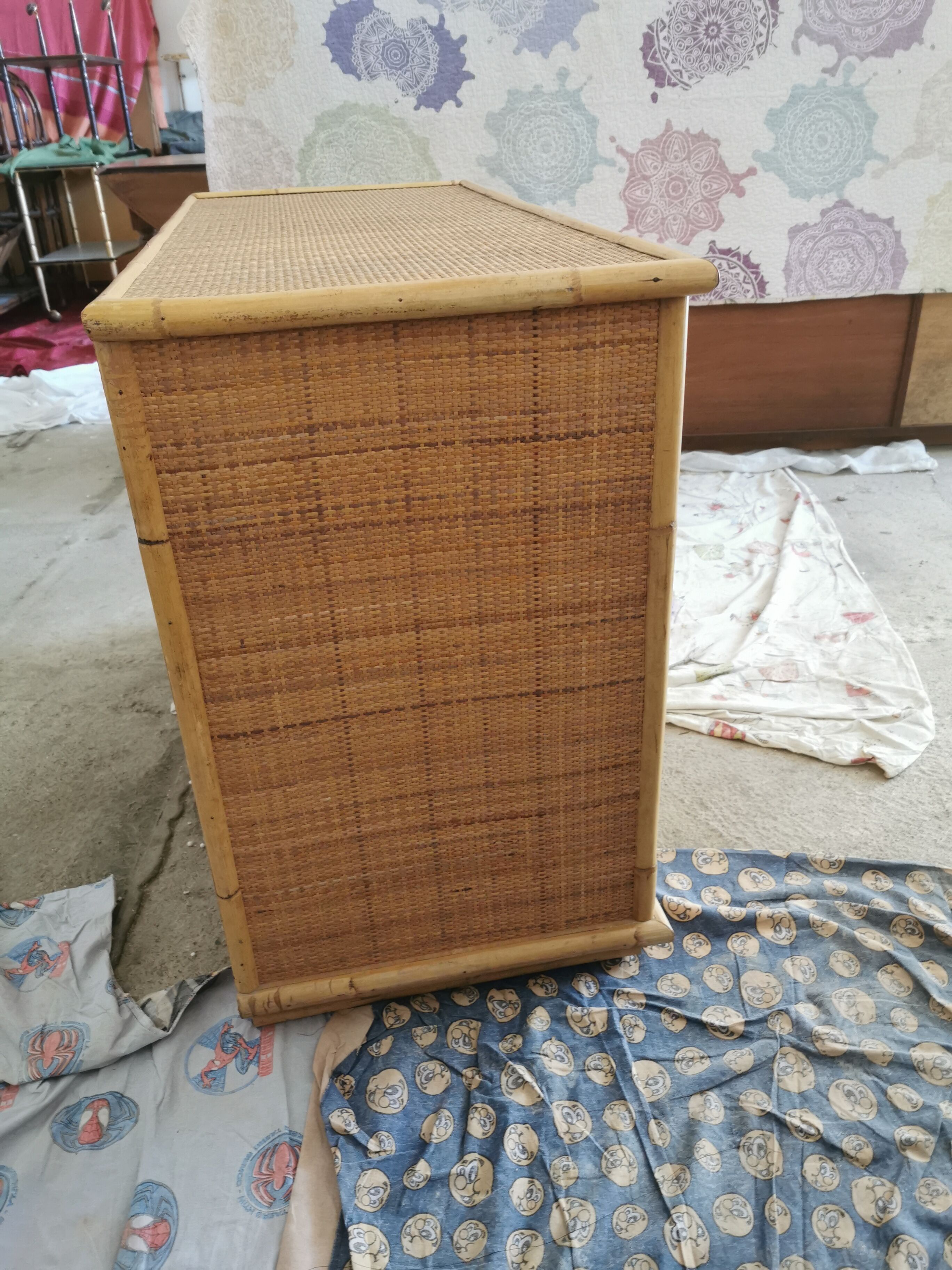 Dal Vera rattan and bamboo commodus circa 1960