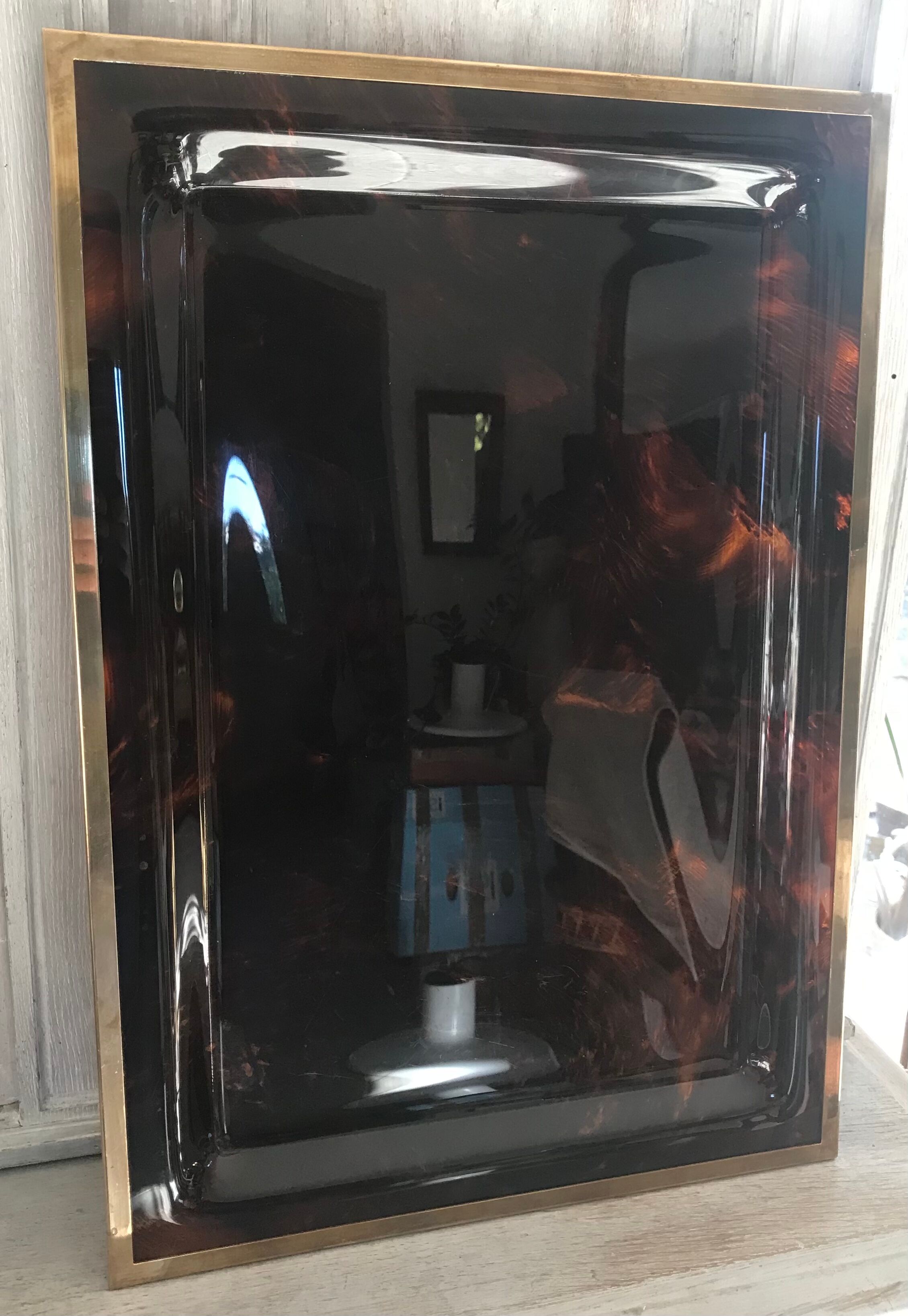 Lucite tray and vintage brass