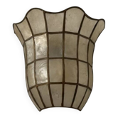 Applique vintage, nacre et laiton, France, 1970